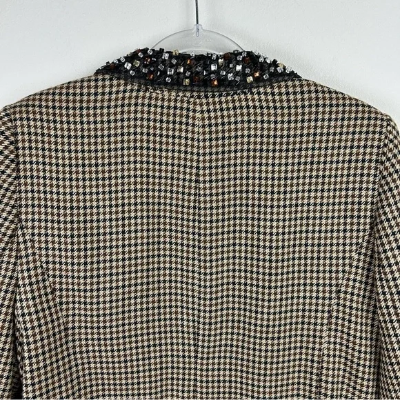 Lane Bryant Houndstooth Blazer beaded collar size: 16 - Picture 12 of 14